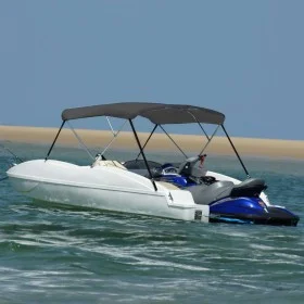 Anthrazitgraue 3-Bogen-Bimini-Markise 183x196x137 cm von vidaXL, Aufbewahrungsabdeckungen für Boote - Ref: Foro24-93136, Prei...