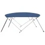 Toldo Bimini de 4 arcos azul marino 243x(230-244)x137 cm de vidaXL, Cubiertas para almacenamiento de barcas - Ref: Foro24-931...