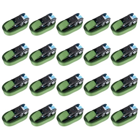 Correas de sujeción de trinquete 20 unidades verde 800 daN 6 m