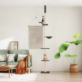 Dark gray floor to ceiling cat scratching tree 263.5-289.5 cm by , Cat furniture - Ref: Foro24-171710, Price: 82,70 €, Discou...