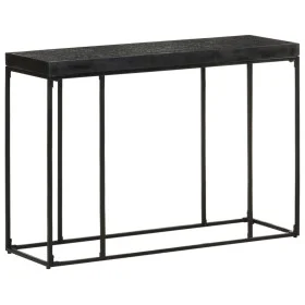 Solid acacia wood and black mango console table 110x35x76 cm by , Side tables - Ref: Foro24-321612, Price: 129,80 €, Discount: %