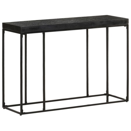 Solid acacia wood and black mango console table 110x35x76 cm by , Side tables - Ref: Foro24-321612, Price: 128,94 €, Discount: %