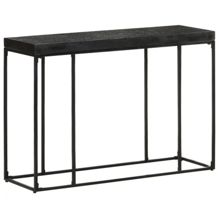 Solid acacia wood and black mango console table 110x35x76 cm by , Side tables - Ref: Foro24-321612, Price: 129,80 €, Discount: %