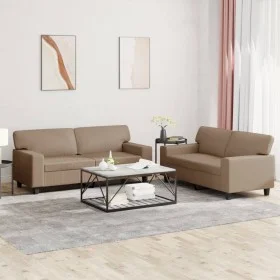 2-teilige Sofagarnitur aus Kunstleder Cappuccino von , Sofas - Ref: Foro24-3201918, Preis: 479,24 €, Rabatt: %