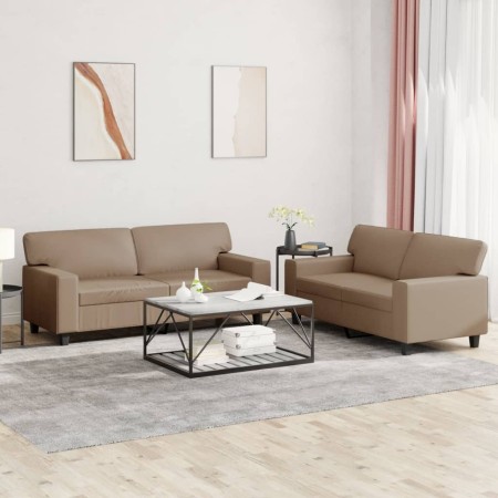 2-piece sofa set synthetic leather cappuccino by , Sofas - Ref: Foro24-3201918, Price: 491,04 €, Discount: %