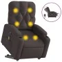 Electric massage chair reclining elevable dark brown fabric by , Armchairs - Ref: Foro24-3204751, Price: 351,26 €, Discount: %