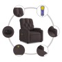 Electric massage chair reclining elevable dark brown fabric by , Armchairs - Ref: Foro24-3204751, Price: 328,85 €, Discount: %