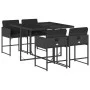 5 pcs garden furniture set with cushions synthetic rattan black by , Garden sets - Ref: Foro24-3211255, Price: 288,59 €, Disc...