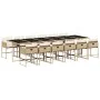 Garden dining set with cushions 13 pcs synthetic rattan beige by , Garden sets - Ref: Foro24-3211306, Price: 918,63 €, Discou...