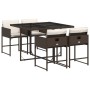 5-piece garden dining set and cushions synthetic rattan brown by , Garden sets - Ref: Foro24-3211257, Price: 230,73 €, Discou...