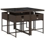 5-teiliges Garten-Esszimmerset und Kissen Kunstrattan braun von , Gartensets - Ref: Foro24-3211257, Preis: 230,58 €, Rabatt: %