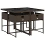 Set comedor de jardín 5 piezas y cojines ratán sintético marrón de , Conjuntos de jardín - Ref: Foro24-3211257, Precio: 291,2...