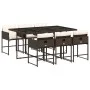 7 pcs garden dining set with cushions synthetic rattan brown by , Garden sets - Ref: Foro24-3211269, Price: 427,00 €, Discoun...