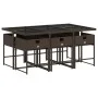 7 pcs garden dining set with cushions synthetic rattan brown by , Garden sets - Ref: Foro24-3211269, Price: 427,00 €, Discoun...