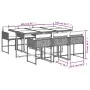 7 pcs garden dining set with cushions synthetic rattan brown by , Garden sets - Ref: Foro24-3211269, Price: 427,00 €, Discoun...