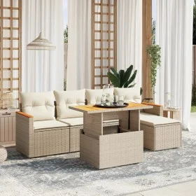 Set of garden sofas with cushions 6 pcs synthetic rattan beige by , Garden sets - Ref: Foro24-3276033, Price: 433,64 €, Disco...
