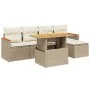 Set Gartensofas mit Kissen 6 Stück synthetisches Rattan beige von , Gartensets - Ref: Foro24-3276033, Preis: 433,64 €, Rabatt: %