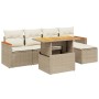 Set Gartensofas mit Kissen 6 Stück synthetisches Rattan beige von , Gartensets - Ref: Foro24-3276033, Preis: 396,43 €, Rabatt: %