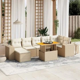 Set Gartensofas mit beigen Kissen 8 Stück PE Rattan von , Gartensets - Ref: Foro24-3275935, Preis: 592,89 €, Rabatt: %