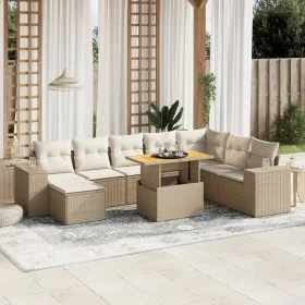 Set of 9 garden sofas with beige synthetic rattan cushions by , Garden sets - Ref: Foro24-3275963, Price: 663,03 €, Discount: %