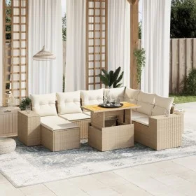Set of garden sofas with beige cushions 8 pcs PE rattan by , Garden sets - Ref: Foro24-3275942, Price: 592,89 €, Discount: %