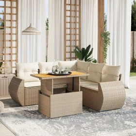 Set Gartensofas mit Kissen 6 Stück synthetisches Rattan beige von , Gartensets - Ref: Foro24-3272192, Preis: 523,39 €, Rabatt: %