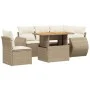Set of garden sofas with cushions 6 pcs synthetic rattan beige by , Garden sets - Ref: Foro24-3272199, Price: 523,39 €, Disco...