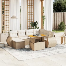Juego de sofás de jardín con cojines beige 8 pzas ratán PE de , Conjuntos de jardín - Ref: Foro24-3272311, Precio: 565,07 €, ...
