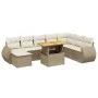 Set mit 9 Gartensofas mit beigen Kissen aus synthetischem Rattan von , Gartensets - Ref: Foro24-3272332, Preis: 689,78 €, Rab...