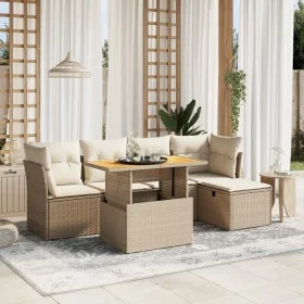 Juego de sofás jardín con cojines 6 pzas ratán sintético beige von , Gartensets - Ref: Foro24-3275466, Preis: 428,68 €, Rabat...