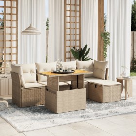 Juego de sofás jardín con cojines 6 pzas ratán sintético beige de , Conjuntos de jardín - Ref: Foro24-3275466, Precio: 412,78...