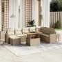 Set de sofás de jardín 9 pzas con cojines ratán sintético beige von , Gartensets - Ref: Foro24-3275627, Preis: 647,76 €, Raba...