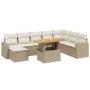 Set de sofás de jardín 9 pzas con cojines ratán sintético beige von , Gartensets - Ref: Foro24-3275627, Preis: 647,76 €, Raba...