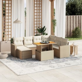 Juego de sofás de jardín con cojines beige 8 pzas ratán PE von , Gartensets - Ref: Foro24-3275606, Preis: 546,19 €, Rabatt: %