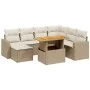 Juego de sofás de jardín con cojines beige 8 pzas ratán PE by , Garden sets - Ref: Foro24-3275606, Price: 579,42 €, Discount: %