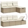 Juego de sofás de jardín con cojines beige 8 pzas ratán PE by , Garden sets - Ref: Foro24-3275606, Price: 579,42 €, Discount: %