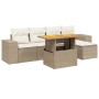 Set of garden sofas with cushions 6 pcs synthetic rattan beige by , Garden sets - Ref: Foro24-3275921, Price: 430,66 €, Disco...