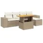 Set of garden sofas with cushions 6 pcs synthetic rattan beige by , Garden sets - Ref: Foro24-3275921, Price: 454,61 €, Disco...