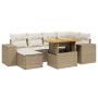 Set aus 7-teiligen Gartensofas und Kissen, synthetisches Rattan, beige von , Gartensets - Ref: Foro24-3275928, Preis: 521,12 ...