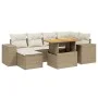 Set of 7-piece garden sofas and cushions synthetic rattan beige by , Garden sets - Ref: Foro24-3275928, Price: 549,17 €, Disc...