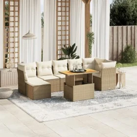 Juego de sofás de jardín con cojines beige 8 pzas ratán PE by , Garden sets - Ref: Foro24-3275487, Price: 562,61 €, Discount: %