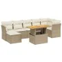 Juego de sofás de jardín con cojines beige 8 pzas ratán PE by , Garden sets - Ref: Foro24-3275487, Price: 562,61 €, Discount: %