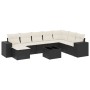 Set de sofás de jardín 8 piezas y cojines ratán sintético negro de , Conjuntos de jardín - Ref: Foro24-3255303, Precio: 538,93 €