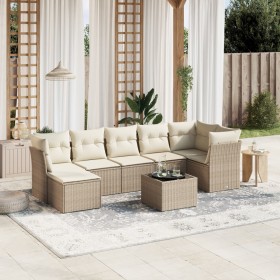 Set Gartensofas mit beigen Kissen 8 Stück PE Rattan von , Gartensets - Ref: Foro24-3263204, Preis: 509,86 €, Rabatt: %