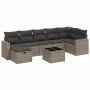 Set of 8 garden sofas and cushions synthetic rattan gray by , Garden sets - Ref: Foro24-3263516, Price: 462,57 €, Discount: %