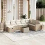 Set de sofás de jardín 9 pzas con cojines ratán sintético beige de , Conjuntos de jardín - Ref: Foro24-3263594, Precio: 605,5...