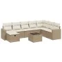 Set of 9 garden sofas with beige synthetic rattan cushions by , Garden sets - Ref: Foro24-3263594, Price: 606,83 €, Discount: %