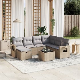 Juego de sofás jardín con cojines beige mezcla 8 pzas ratán PE von , Gartensets - Ref: Foro24-3263845, Preis: 494,21 €, Rabat...