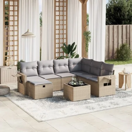 Juego de sofás jardín con cojines beige mezcla 8 pzas ratán PE by , Garden sets - Ref: Foro24-3263845, Price: 495,16 €, Disco...