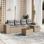 Juego de sofás jardín con cojines beige mezcla 6 pzas ratán PE de , Conjuntos de jardín - Ref: Foro24-3265168, Precio: 375,68...